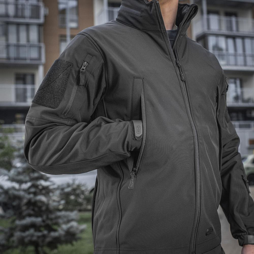 M-Tac - Kurtka wojskowa - Soft Shell - Czarna  - 20201002