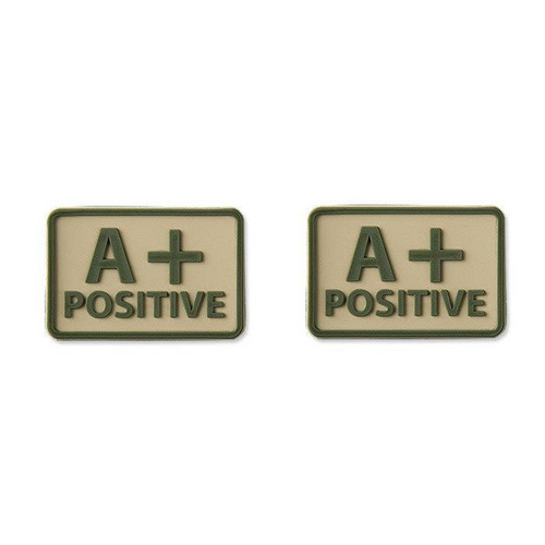 Helikon - PVC Patch - Blutgruppe - A+ POS - Khaki - 2 Stück