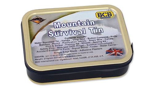 BCB - Zestaw survivalowy Mountain Survival Tin - 22 elementy - CK019L