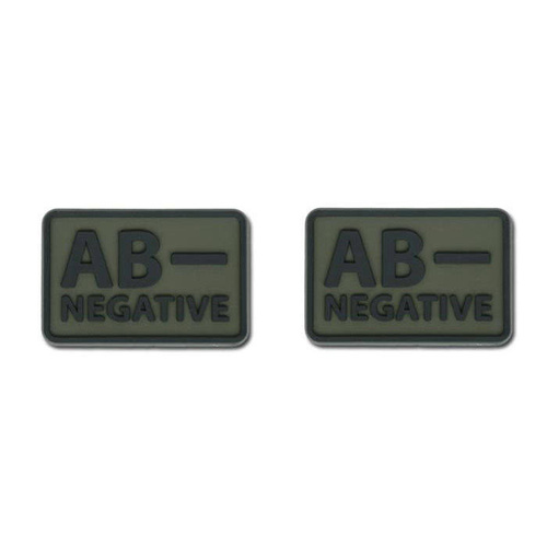 Helikon - Naszywka PVC - Grupa Krwi - AB- NEG - Zielony OD - 2szt.
