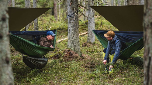 Lesovik - Hamak turystyczny DRAKA z moskitierą i zawieszeniem SNEKA - Treetop Green