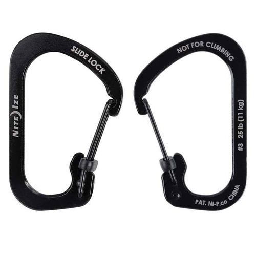 Nite Ize - SlideLock Carabiner Set #2, #3, #4 - Czarny - CSLC-01-R6