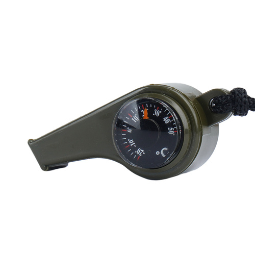 Mil-Tec - Gwizdek survivalowy - Kompas - Termometr - Zielony - 16327000