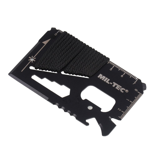 Mil-Tec - Überlebenskarte mit Paracord und Etui - Schwarz - 15408102