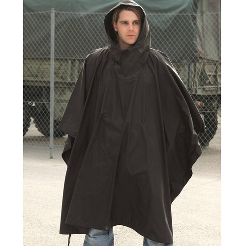 Mil-Tec - Ponczo przeciwdeszczowa US - RipStop - Czarny - 10630002