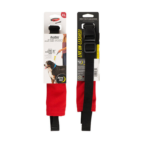 Nite Ize - Halsband mit Leine RadDog All-In-One - XL - Rot - RRLXL-10-R3 