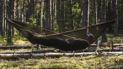 Lesovik - Leichte Wanderhängematte SUL mit SMUK UL-Aufhängung - Forest Green