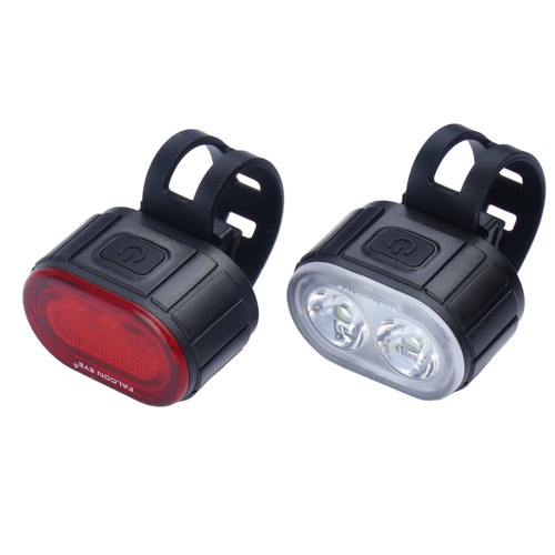Falcon Eye - Zestaw lamp rowerowych Twins 2.0 - 120 lm/20 lm - Czarny - FBS0071