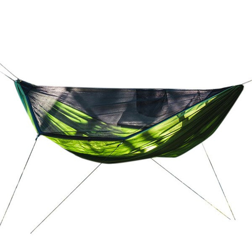 Lesovik - Wanderhängematte DRAKA mit Moskitonetz und Aufhängung SNEKA - Treetop Green