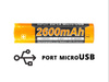 Fenix - 18650 2600mAh 3,6V Li-Ion Akku - USB - ARB-L18-2600U