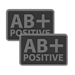 Helikon - PVC Patch - Blutgruppe - AB+ POS - Schwarz - 2 Stück