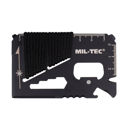 Mil-Tec - Überlebenskarte mit Paracord und Etui - Schwarz - 15408102