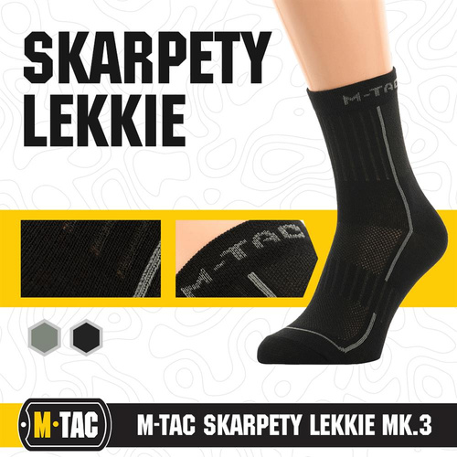 M-Tac - Leichte Trekking-Socken Mk.3 - Schwarz - 30903002