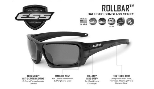 ESS - Rollbar Silver Logo Kit - Czarne - Clear / Smoke Gray - EE9018-03