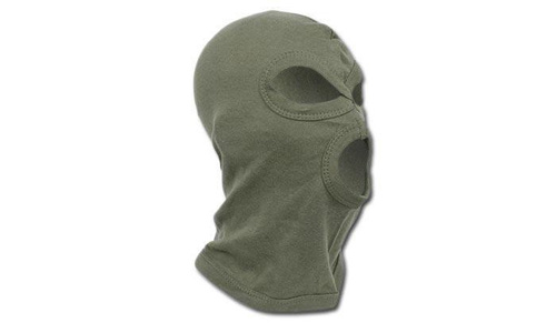 MFH - Balaclava Baumwolle - 3 Löcher - Grün OD - 10901B