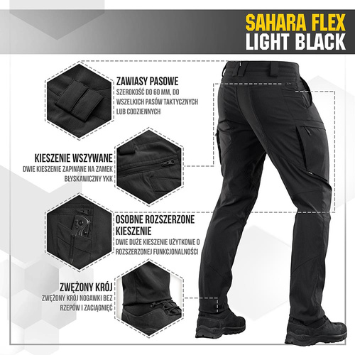 M-Tac - Spodnie Sahara Flex Lite - Czarne - 20064002