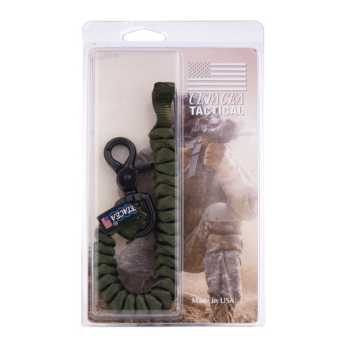 Cetacea Tactical - Lanyard für Waffen Trigger Snap Covered Mini Coil Tether - Olive Drab - TA-MCT3-OD
