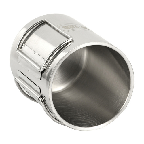 M-Tac - Thermal Mug with Folding Handle - 450 ml - Steel - Silver - CL1C-M83
