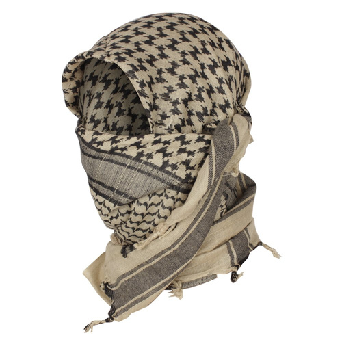 Mil-Tec - Head Scarf Shemagh Arafat - 100% Cotton - Khaki-Black - 12611000