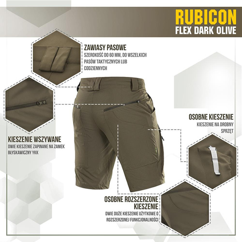 M-Tac - Tactical Shorts Rubicon Flex - 4-Way Stretch - YKK - Dark Olive - 20070048