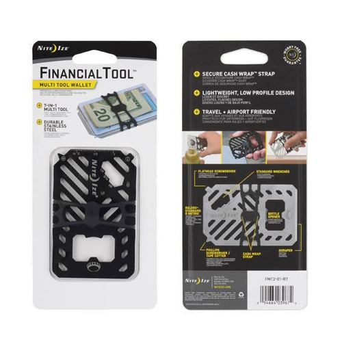Nite Ize - FinancialTool Multi Tool Wallet - Schwarz - FMT2-01-R7