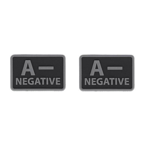 Helikon - PVC Patch - Blood Type - A- NEG - Black - 2pcs