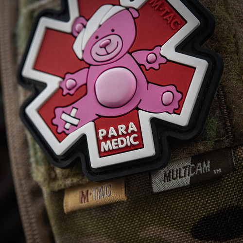 M-Tac - Paramedic Teddy Bear Patch - 3D PVC - White/Red - 51348343