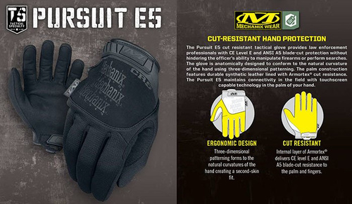 Mechanix - Rękawice Pursuit E5 Covert Cut Resistant Glove - Czarny