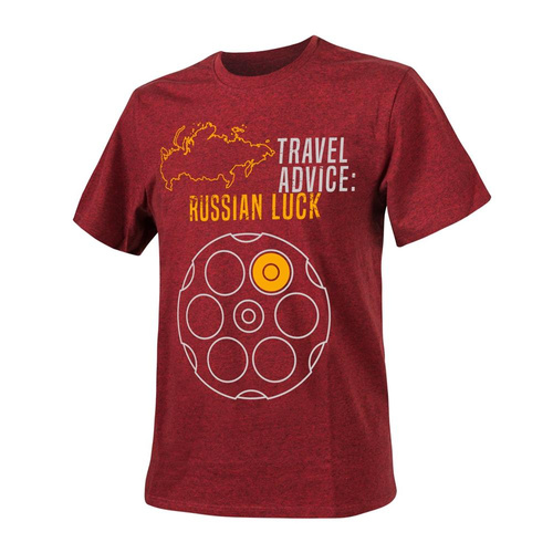 Helikon - T-Shirt Travel Advice Russian Luck - Red/Black Melange - TS-TRL-CO-2501Z