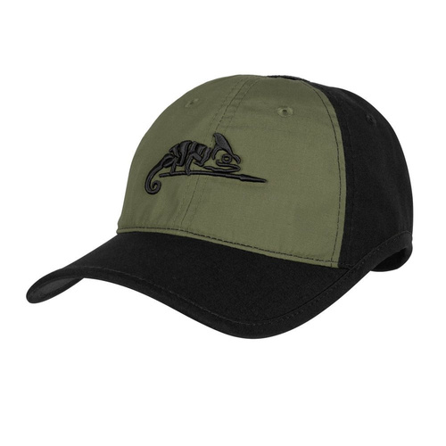 Helikon - Baseballkappe Logo Cap - PolyCotton Ripstop - Black / Olive Green - CZ-LGC-PR-0102B