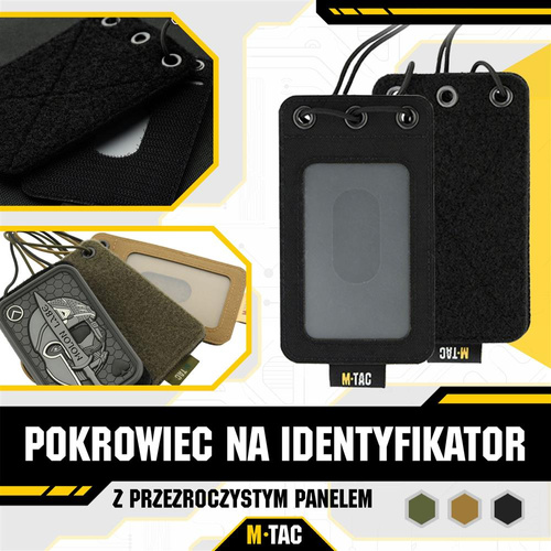 M-Tac - Pokrowiec na identyfikator z przezroczystym panelem - Czarny - 10131002