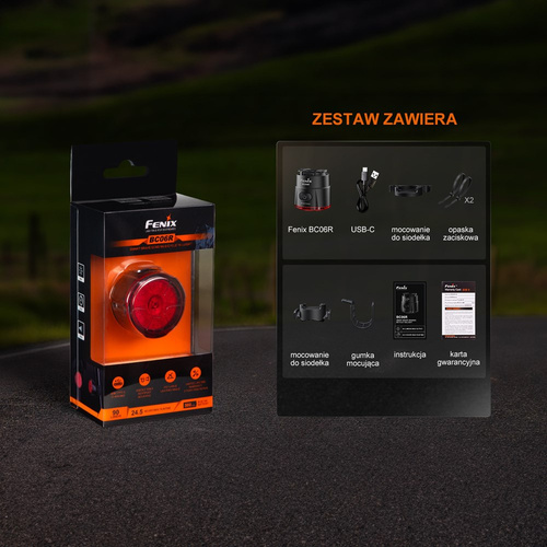 Fenix - Tylna lampa rowerowa LED BC06R - 90 lm - Czarny - BC06R.11111
