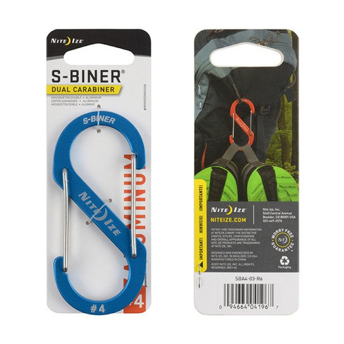 Nite Ize - Karabinek S-Biner® Aluminum Dual Carabiner #4 - Niebieski - SBA4-03-R6