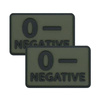 Helikon - Naszywka PVC - Grupa Krwi - 0- NEG - Zielony OD - 2szt.