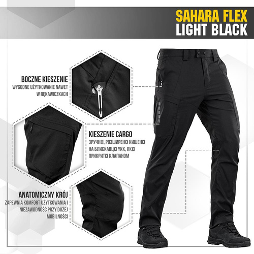 M-Tac - Spodnie Sahara Flex Lite - Czarne - 20064002