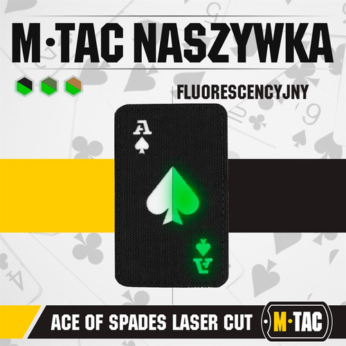 M-Tac - Militär-Patch - Ace of Spades - Schwarz / Fluoreszierend - 51109299