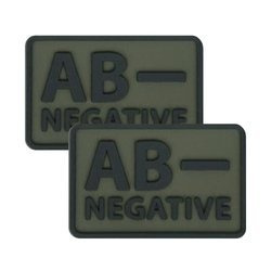 Helikon - PVC Aufnäher - Blutgruppe - AB- NEG - Olivgrün - 2St.