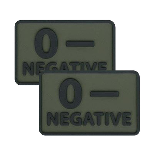 Helikon - Naszywka PVC - Grupa Krwi - 0- NEG - Zielony OD - 2szt.