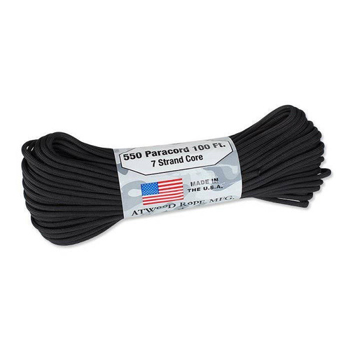 Atwood Rope MFG - Paracord 550-7 - 4 mm - Black - 100ft