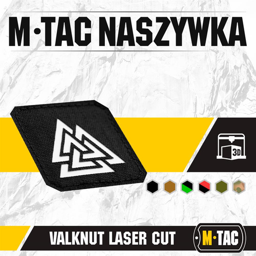 M-Tac - Laser Cut Valknut Square Patch - Black - 51162299.