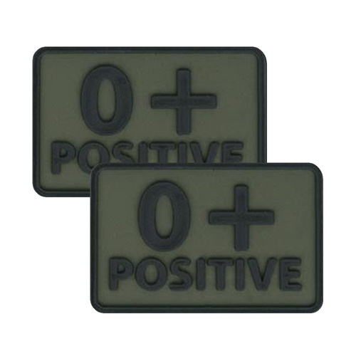 Helikon - PVC Patch - Blutgruppe - 0+ POS - Olivgrün - 2 Stück