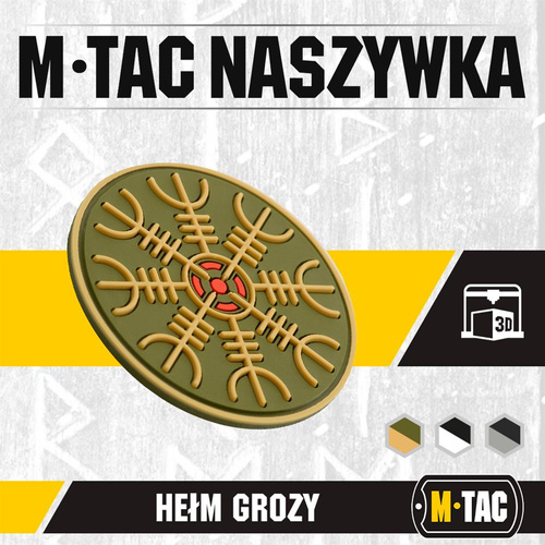 M-Tac - Naszywka na ubrania 3D PVC Hełm Grozy - Oliwkowy - 51221001