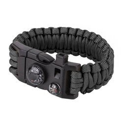 101 Inc. - Paracord Überleben Armband - 9" - schwarz