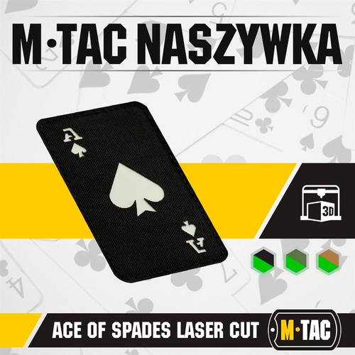 M-Tac - Militär-Patch - Ace of Spades - Schwarz / Fluoreszierend - 51109299