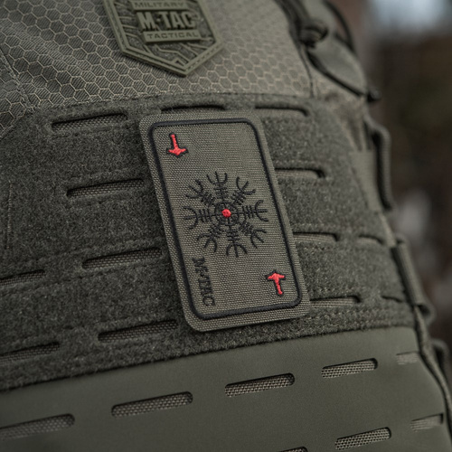 M-Tac - Gesticktes Moralabzeichen Karte Helm des Terrors - Ranger Grün - 51392023