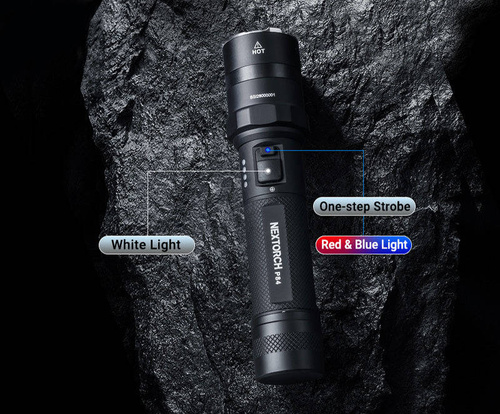 NEXTorch - P84 LED Tactical Flashlight with 4800 mAh Battery - 3000 lm - Black - P84