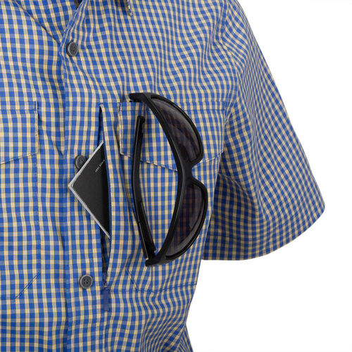 Helikon - Covert Concealed Carry Short Sleeve Shirt - KO-CCS-CB-C4 	Royal Blue Checkered -  
