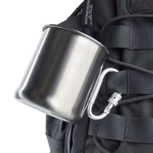 Mil-Tec - Kubek turystyczny z karabińczykiem - 250 ml - Stal - 14607800