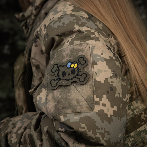M-Tac - Kitty Contour Patch - Embroidery - Yellow and Blue Bow - Ranger Green - 51386223