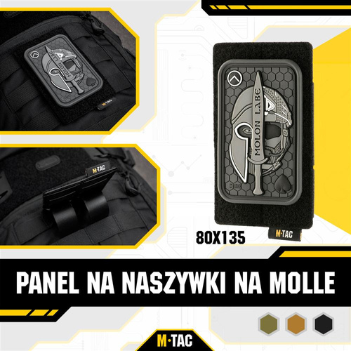 M-Tac - Panel na naszywki na MOLLE - 80 x 135 mm - Czarny - 10122002
